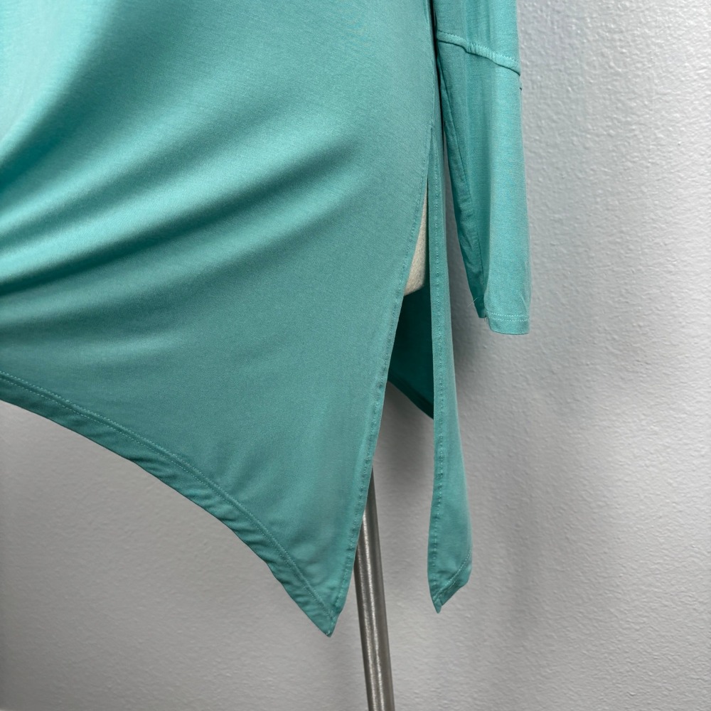 PrAna Asymmetrical‎ Tunic Top Womens M Teal Open Back Long Sleeve - Picture 4 of 11